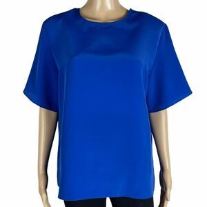 David Matthew Vintage 1970s Women's Blue Blouse